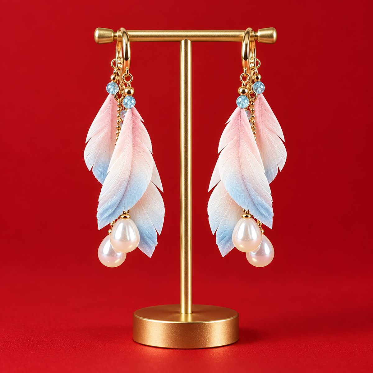 Flower Feather Ronghua Drop Earrings — photo 1