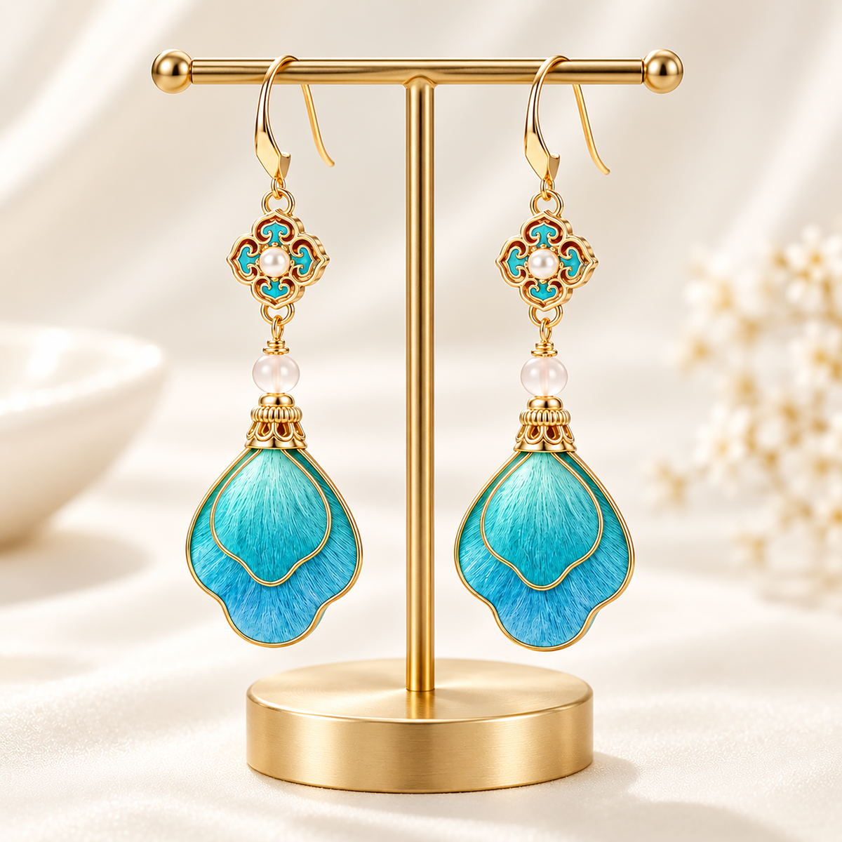 Yuanshan Ronghua drop earrings product angle