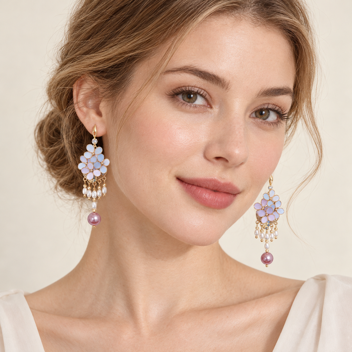 Lilac Cloud Cluster Ronghua Tassel Earrings — photo 2