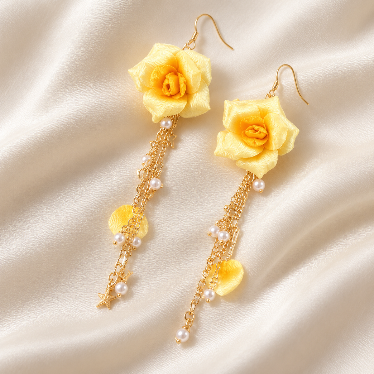 Yellow Rose Ronghua Tassel Earrings — photo 3