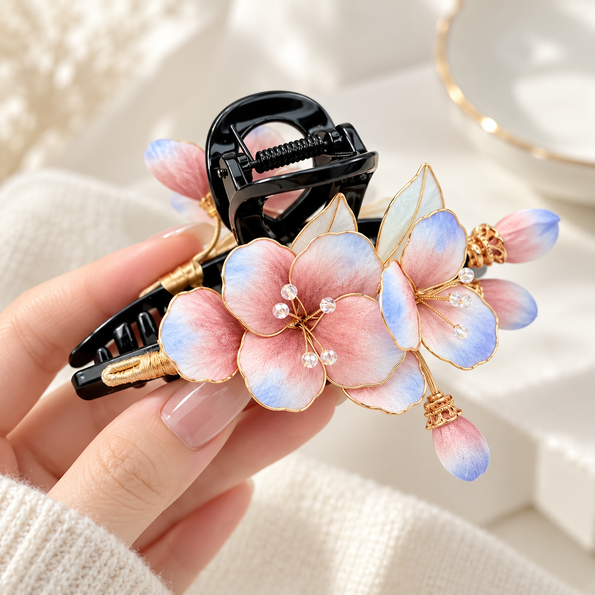 Peach Cloud Yunshang Ronghua claw clip detail