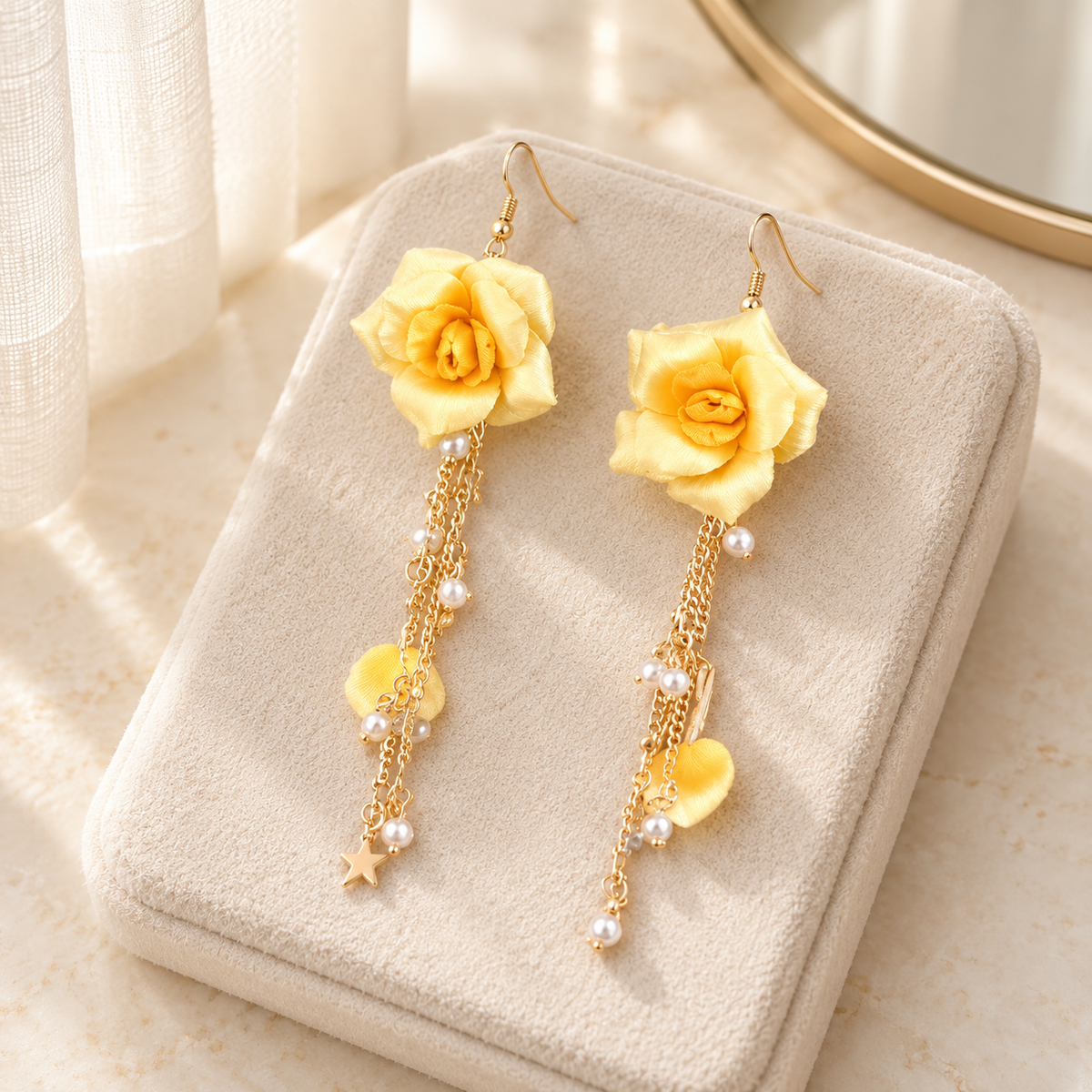 Yellow Rose Ronghua Tassel Earrings — photo 6