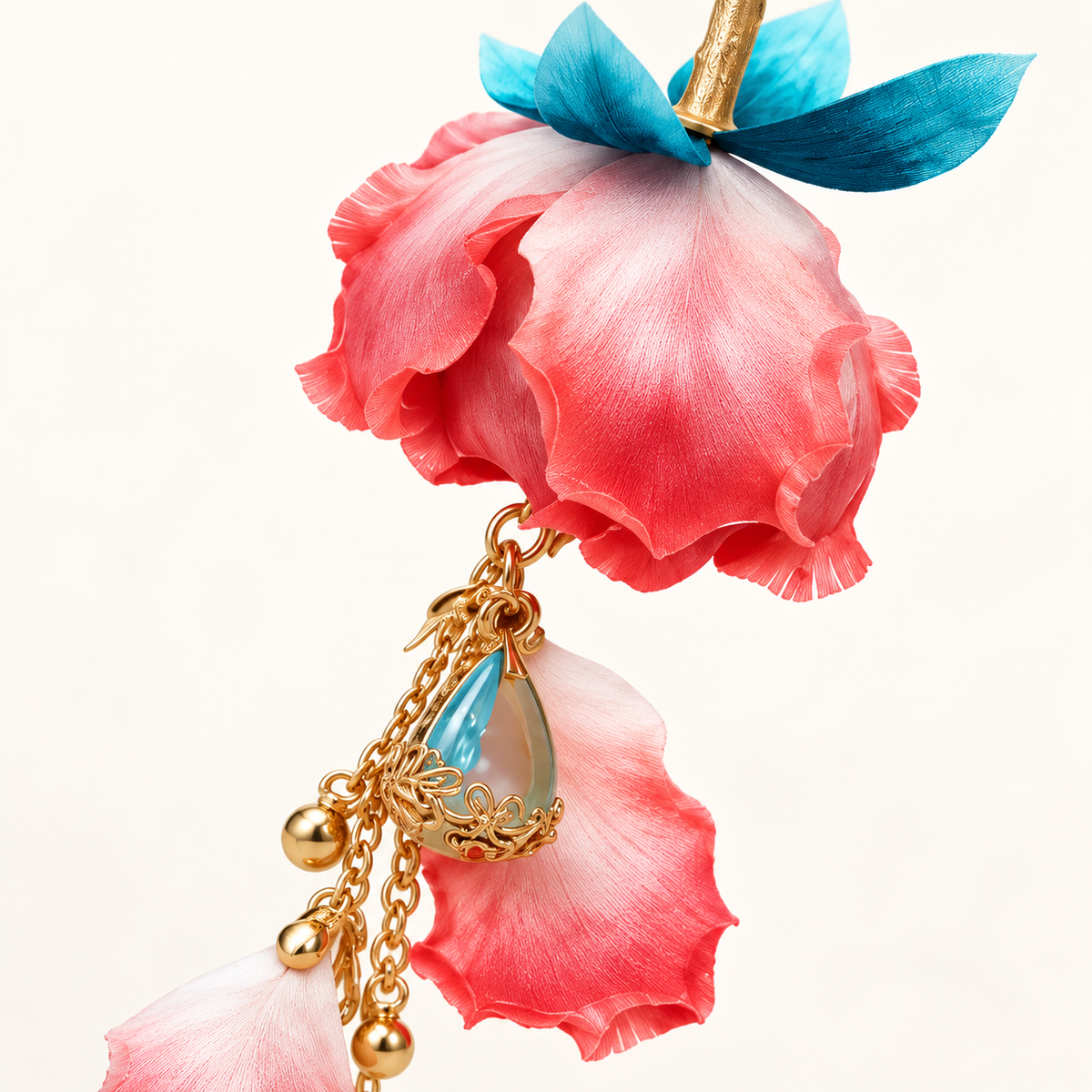 Pink Peony Ronghua Tassel Earrings — photo 7