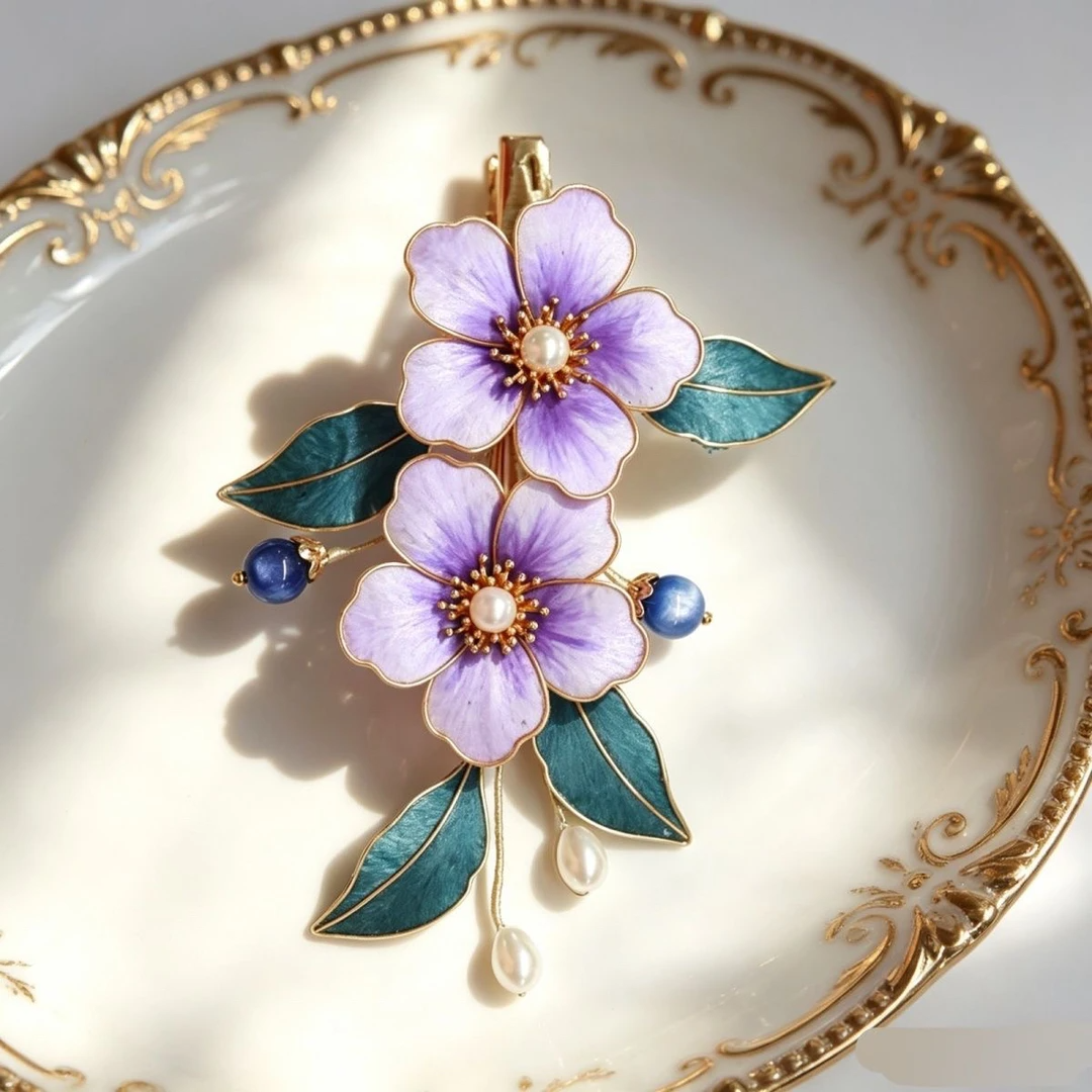 Purple blossom Ronghua hair clip Zitang — photo 7