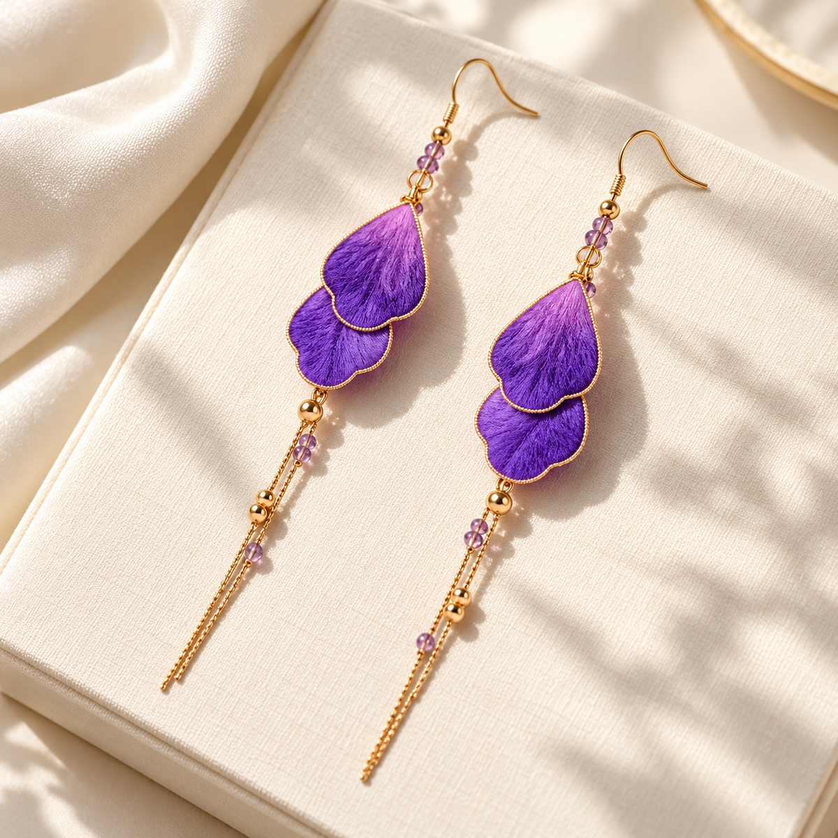 Purple Mandala Ronghua Drop Earrings — photo 7