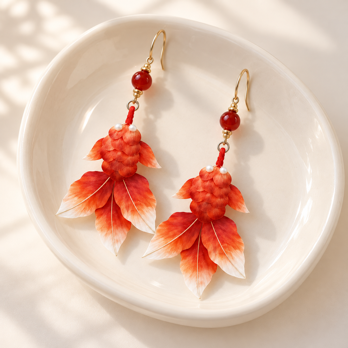 Red Koi Ronghua Drop Earrings — photo 7