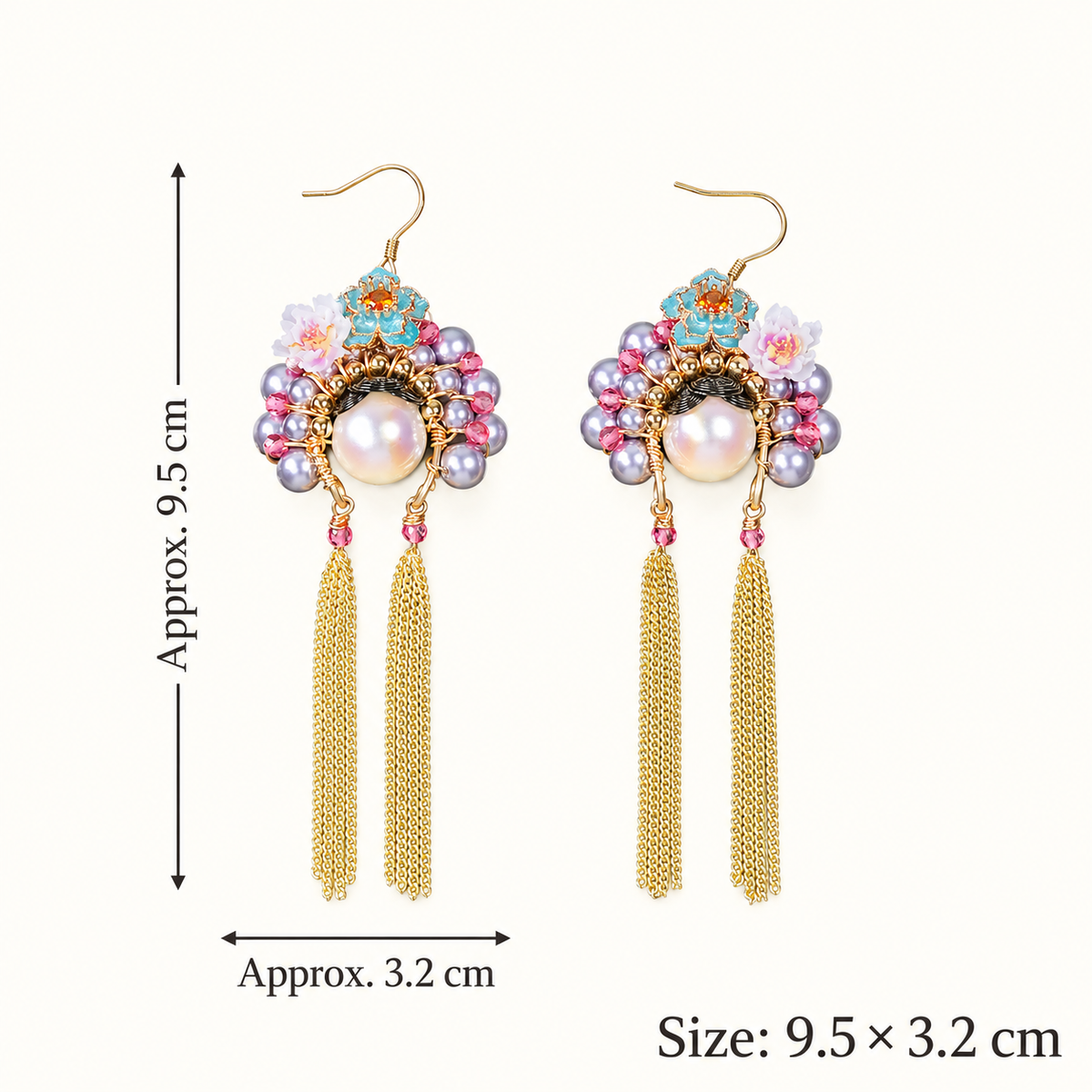 Zhenhuan Huadan beaded opera tassel earrings — photo 8