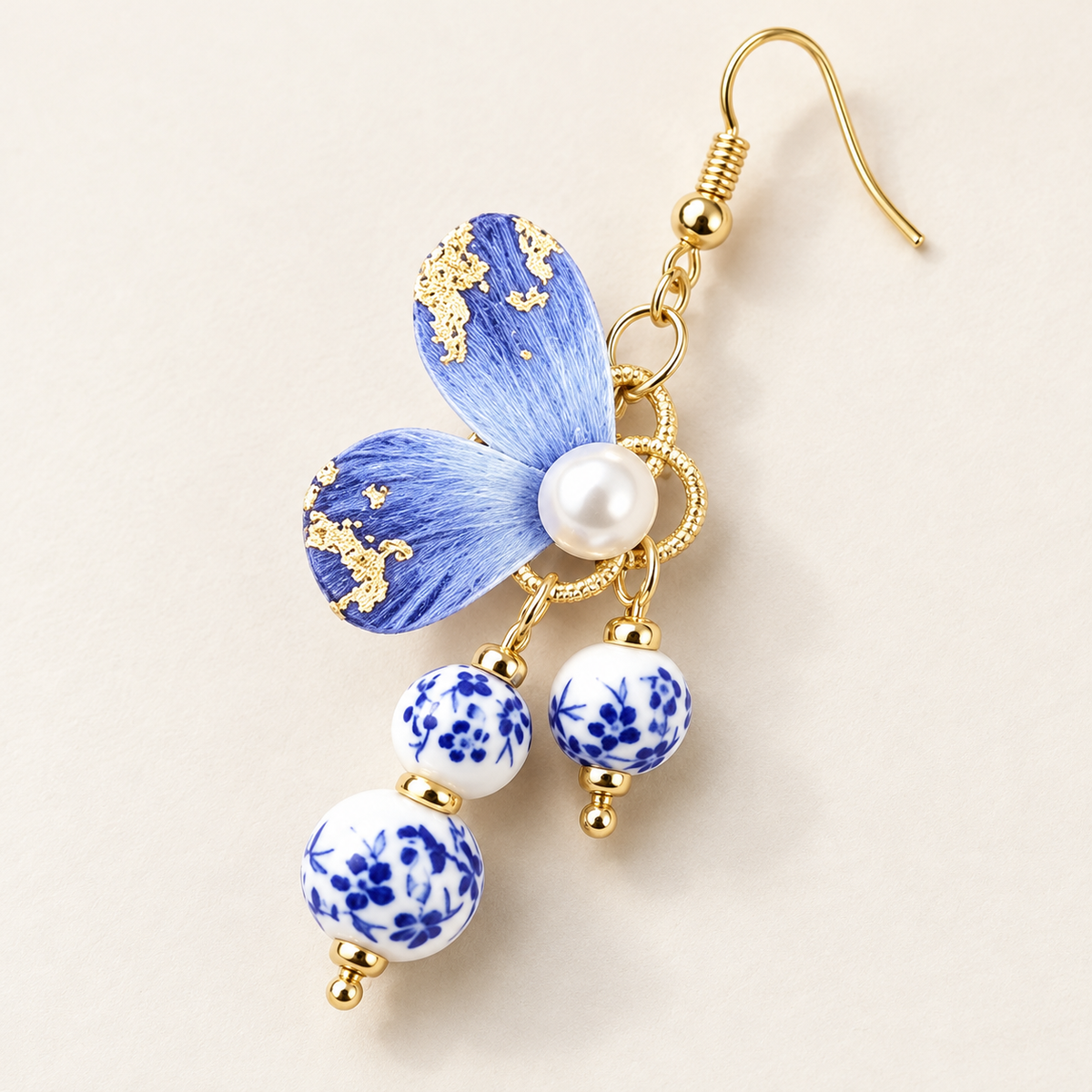 Blue Porcelain Butterfly Ronghua Drop Earrings — photo 8