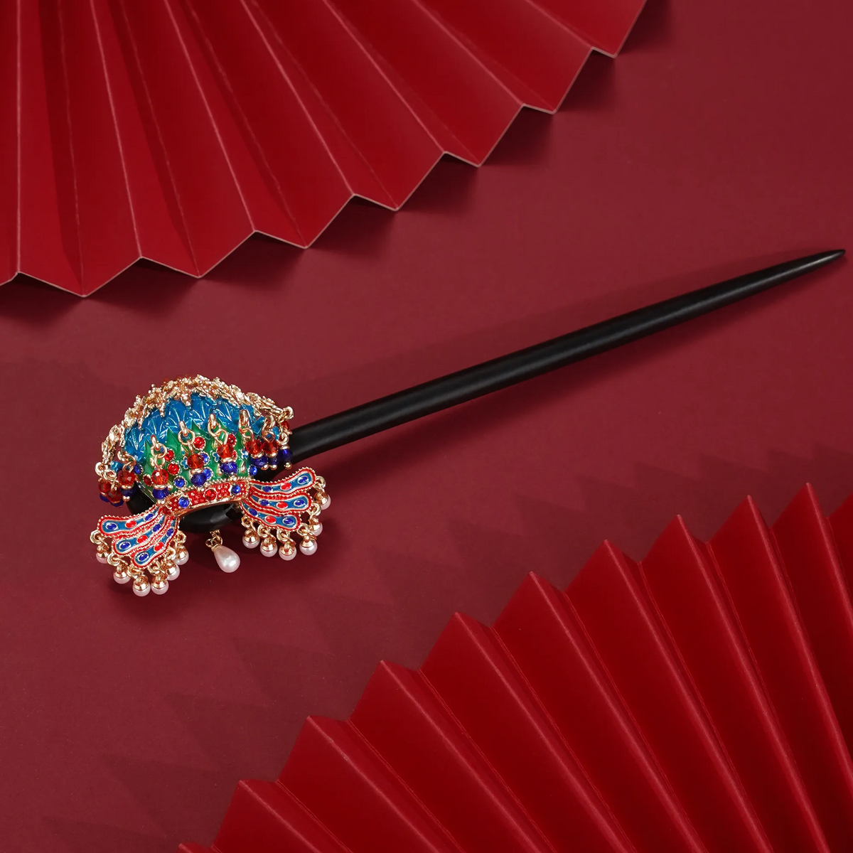 Nine Dragons Nine Phoenixes Crown Hairpin full view