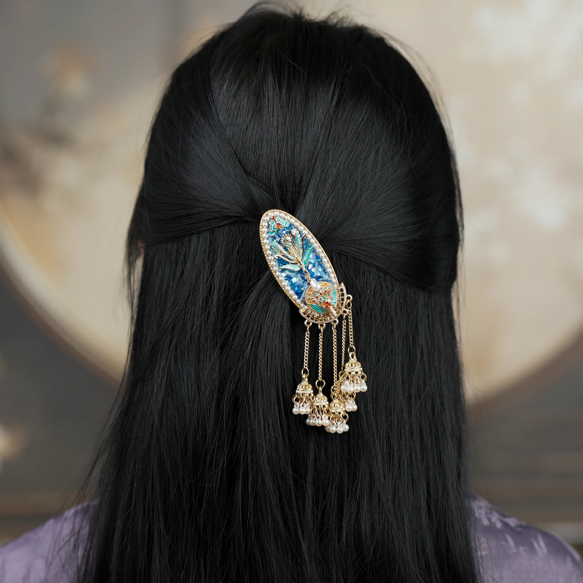 Phoenix Arrival Hair Clip on a red background