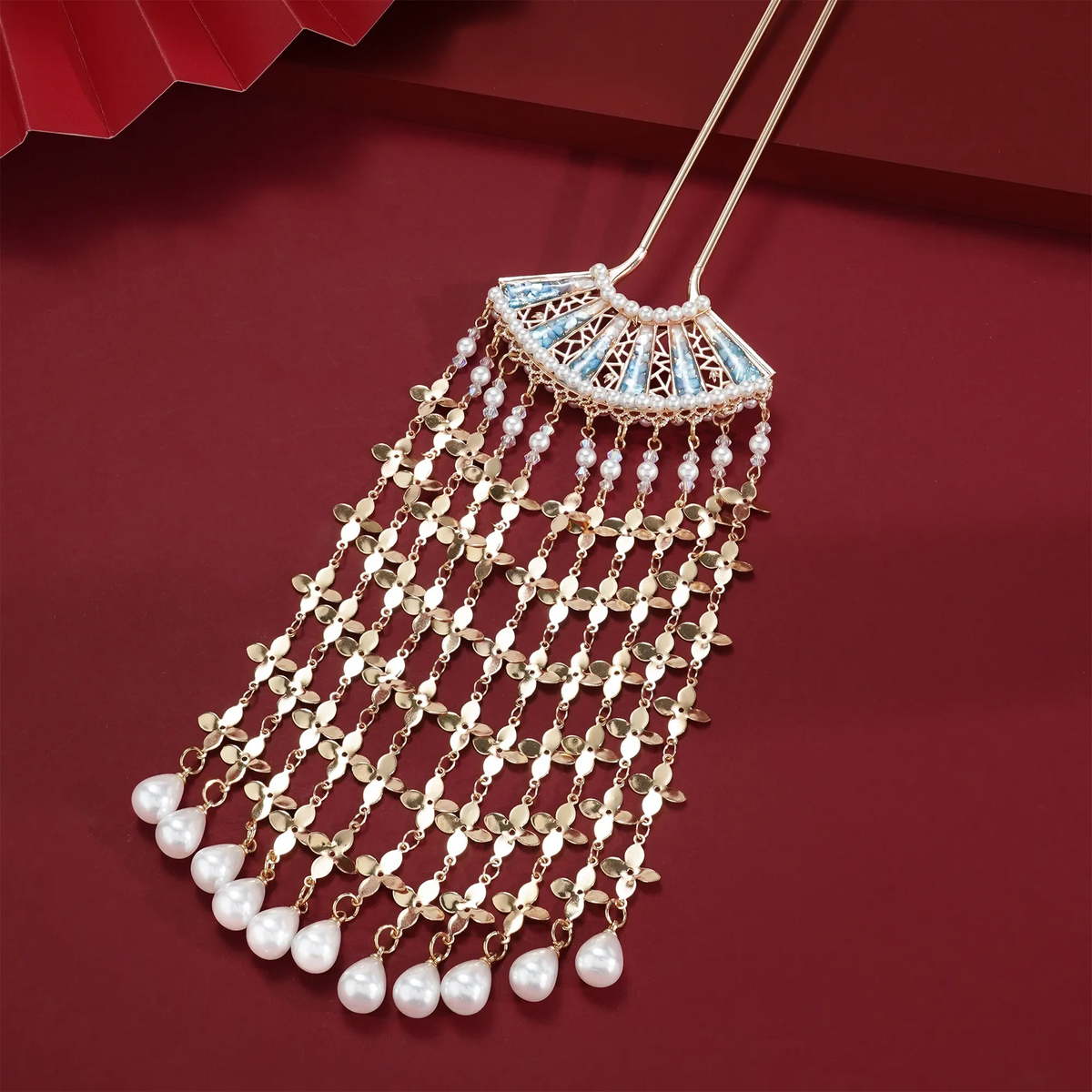 Yaoguang Fan Tassel Hairpin bead and tassel detail
