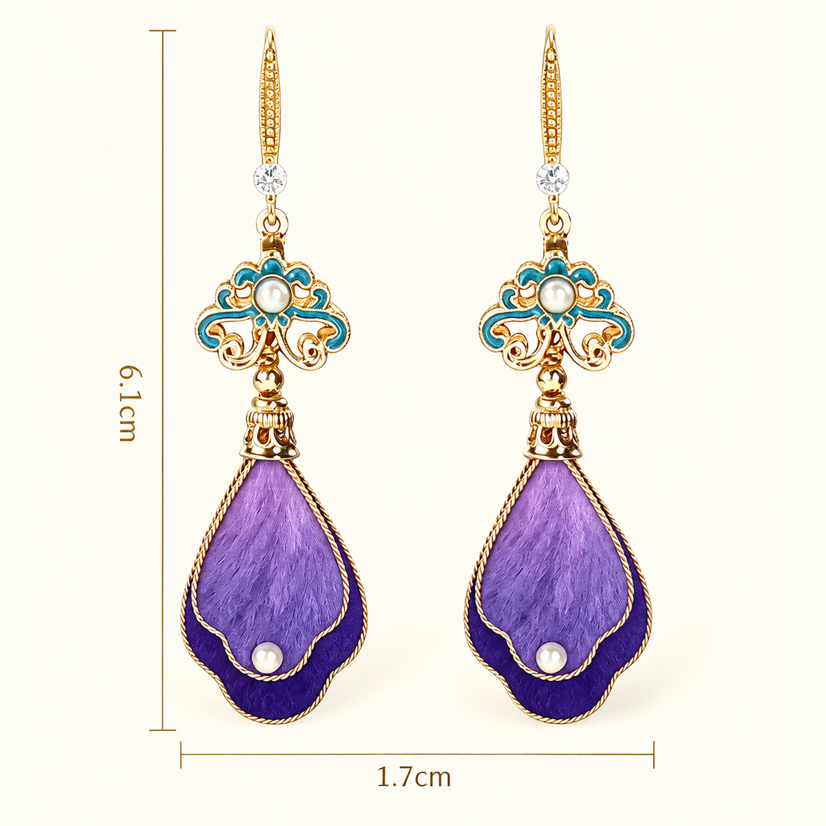 Luo Shen silk Ronghua drop earrings lifestyle display