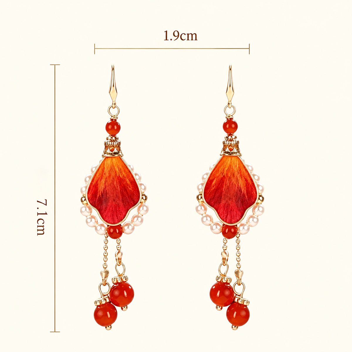 Phoenix Path silk Ronghua drop earrings lifestyle display