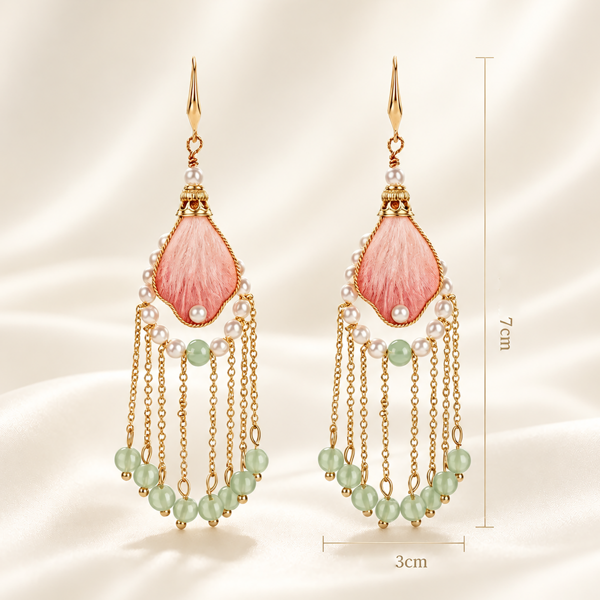 Yaochi Immortal silk Ronghua drop earrings in jewellery packaging