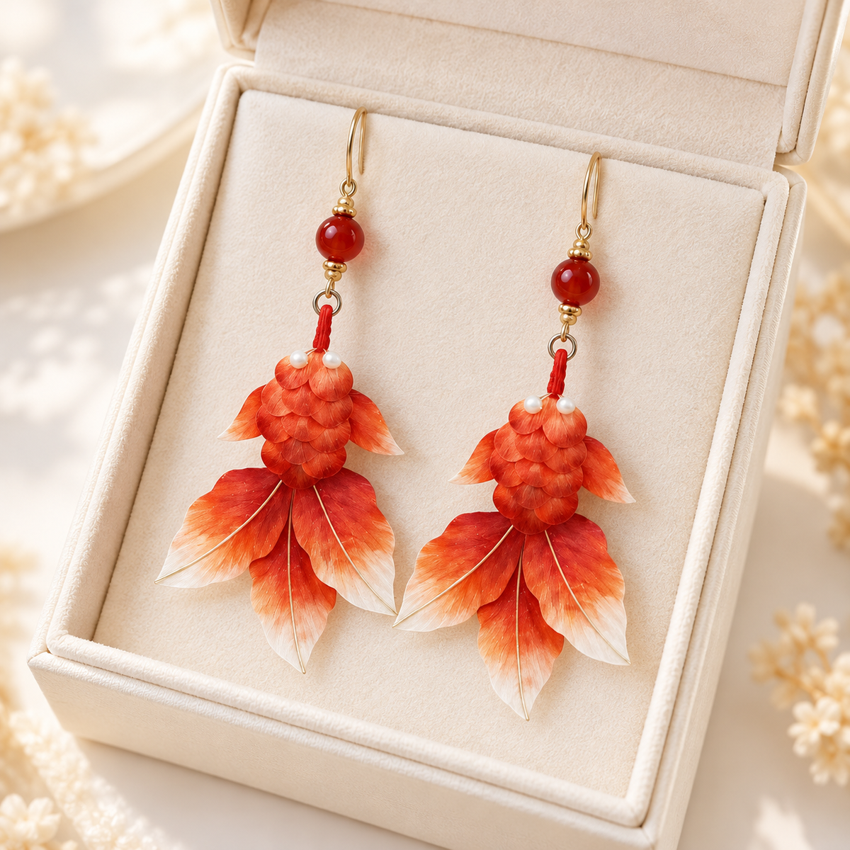 Red Koi Ronghua Drop Earrings — photo 1