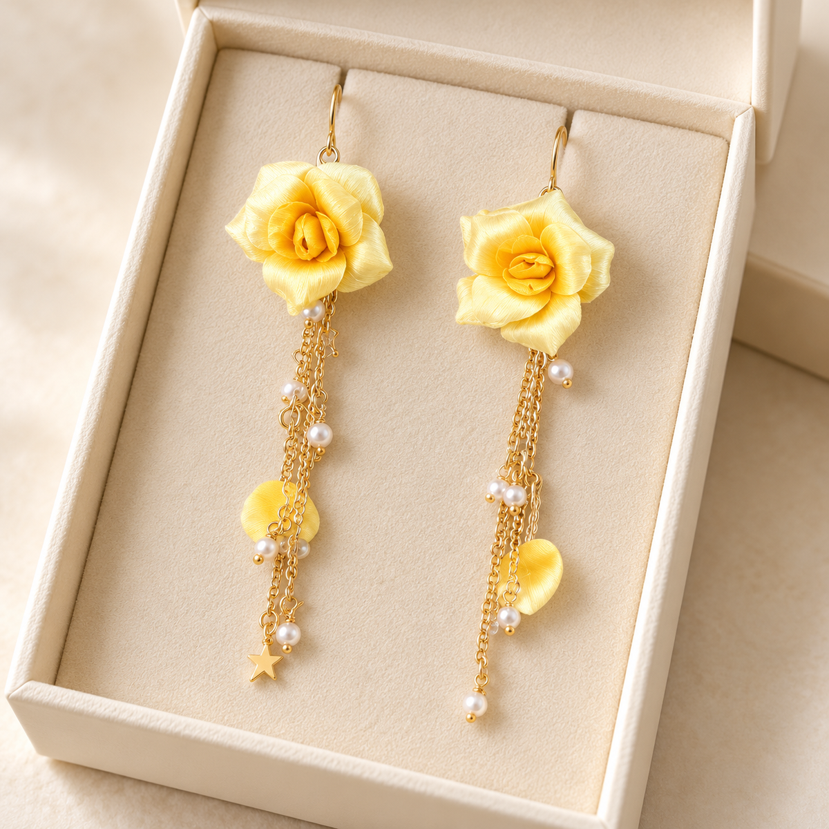 Yellow Rose Ronghua Tassel Earrings — photo 1