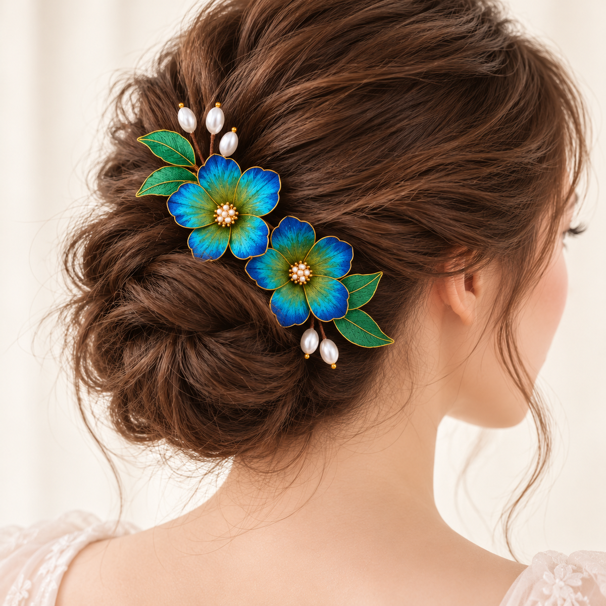 Blue-green blossom Ronghua hair comb Qianli Jiangshan — photo 1