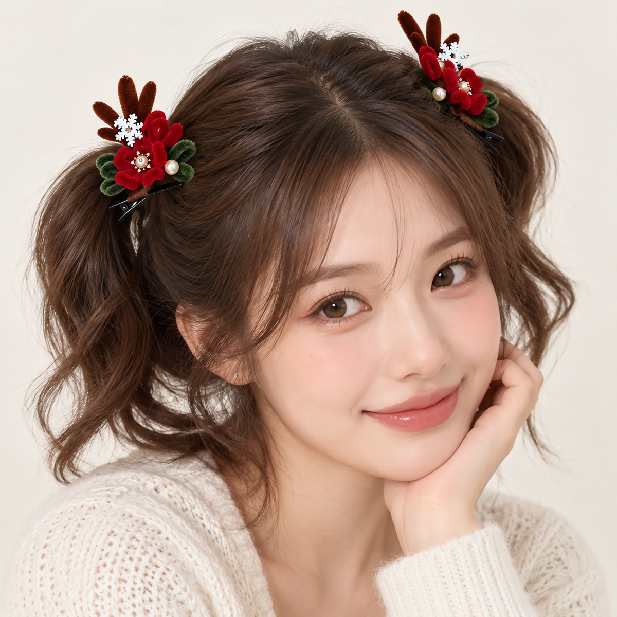 Christmas Ronghua hair clip product angle