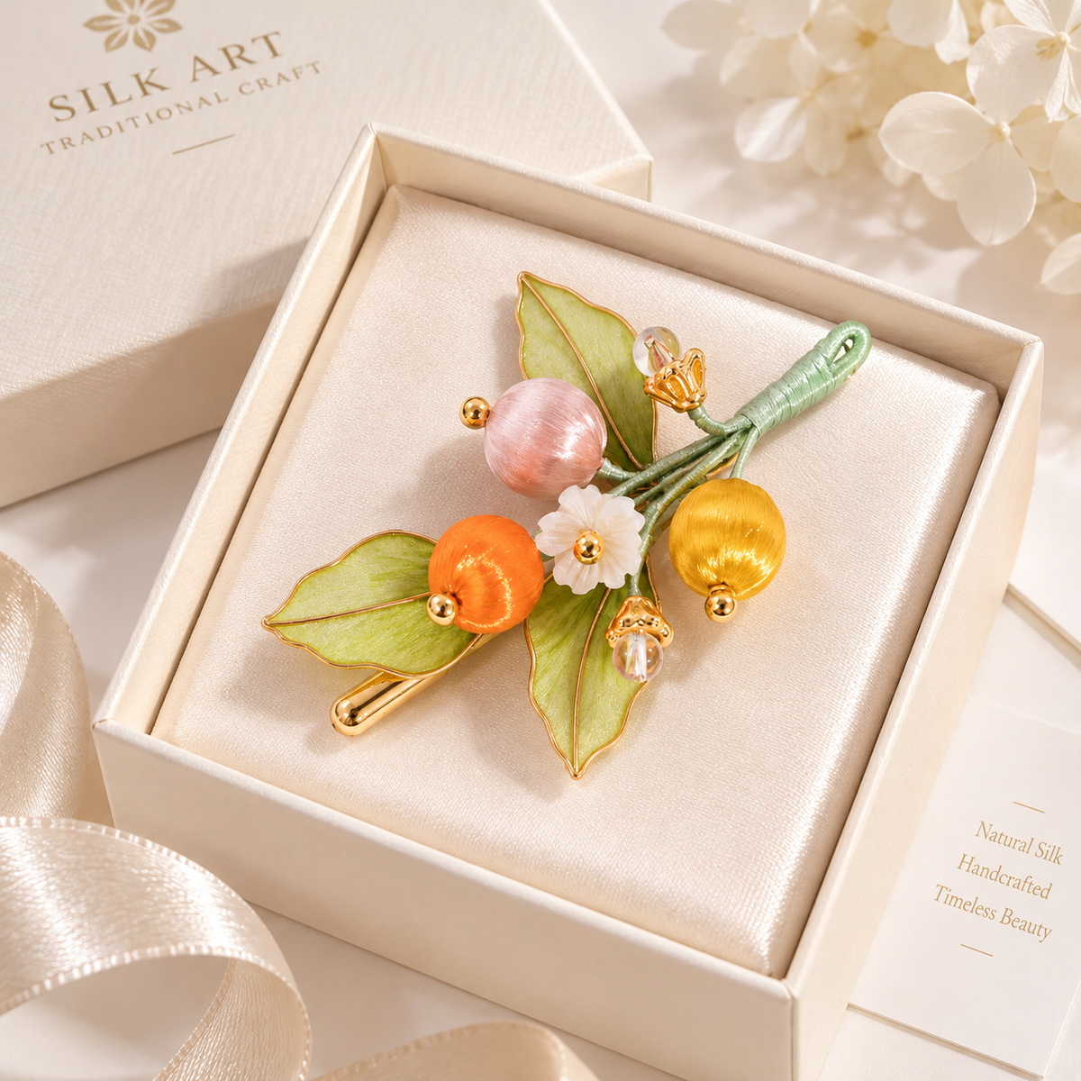 Qingguang orchard berry Ronghua brooch in a gift box
