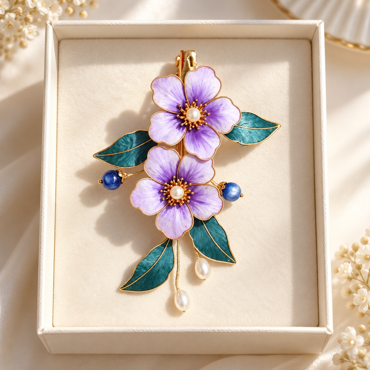 Purple blossom Ronghua hair clip Zitang — photo 2