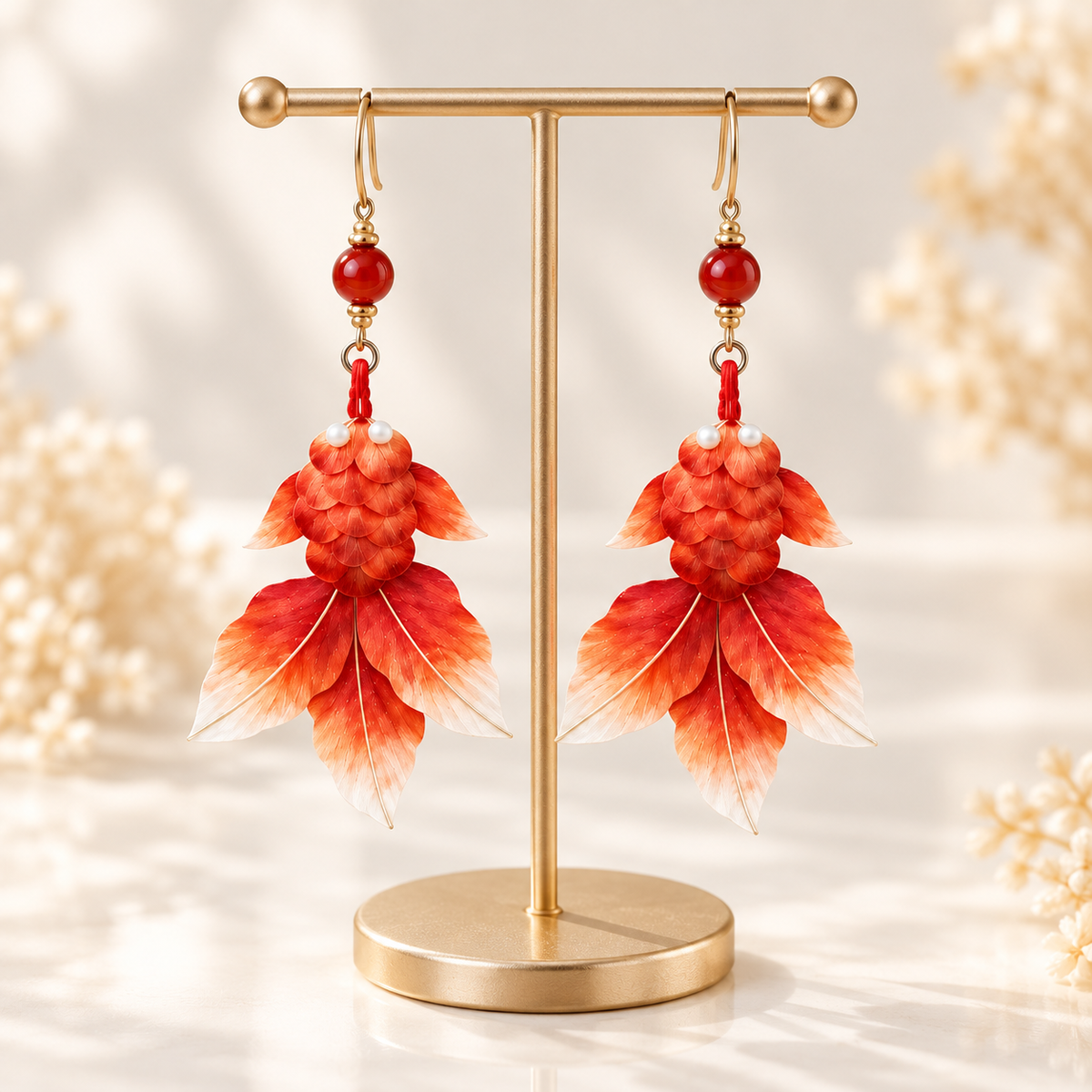 Red Koi Ronghua Drop Earrings — photo 3
