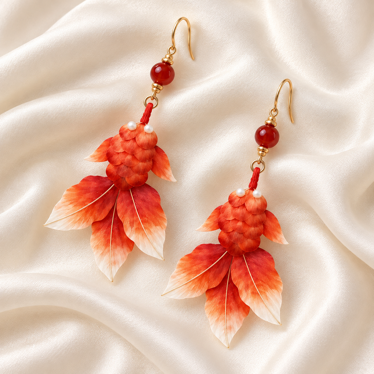 Red Koi Ronghua Drop Earrings — photo 4