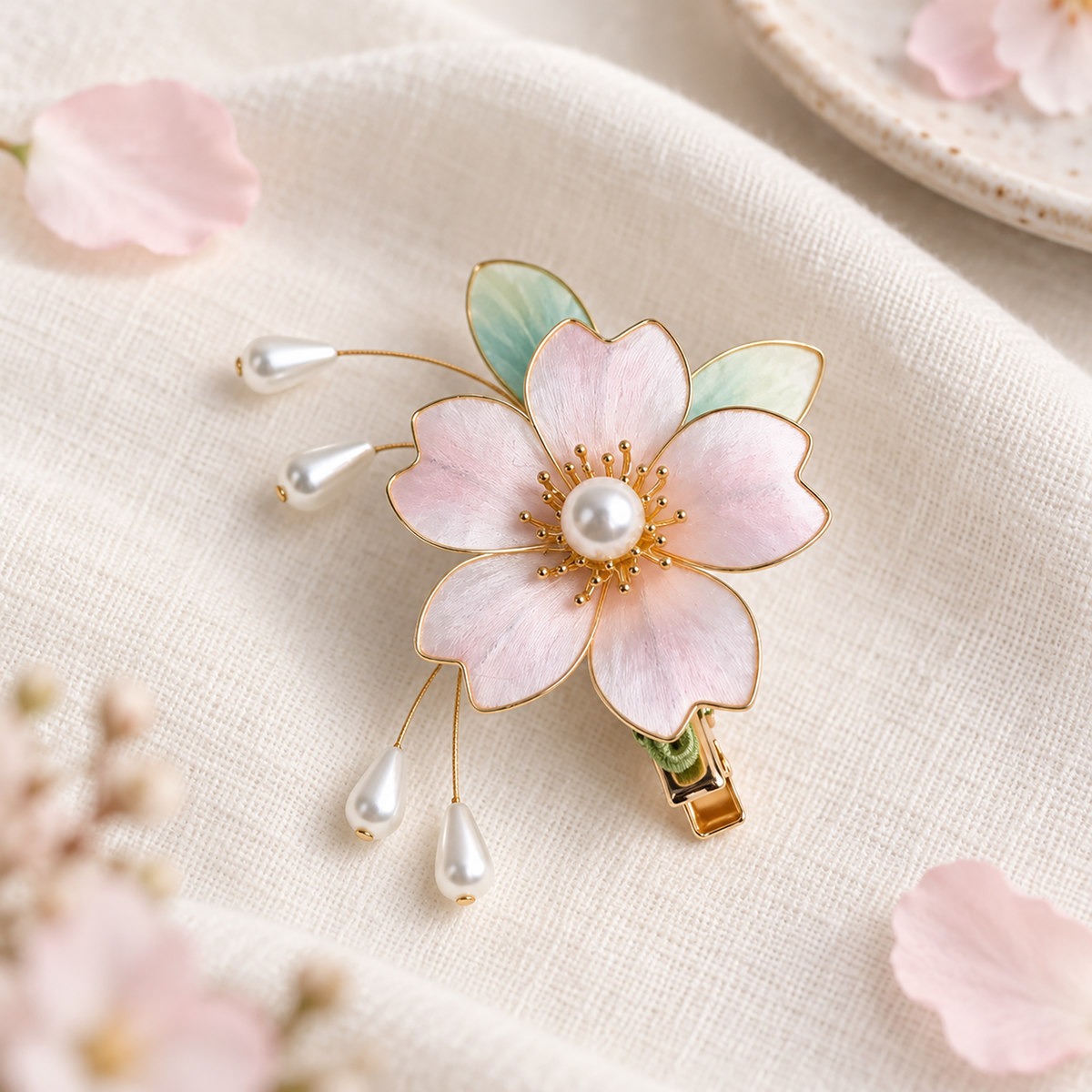 Pink blossom Ronghua hair clip product detail