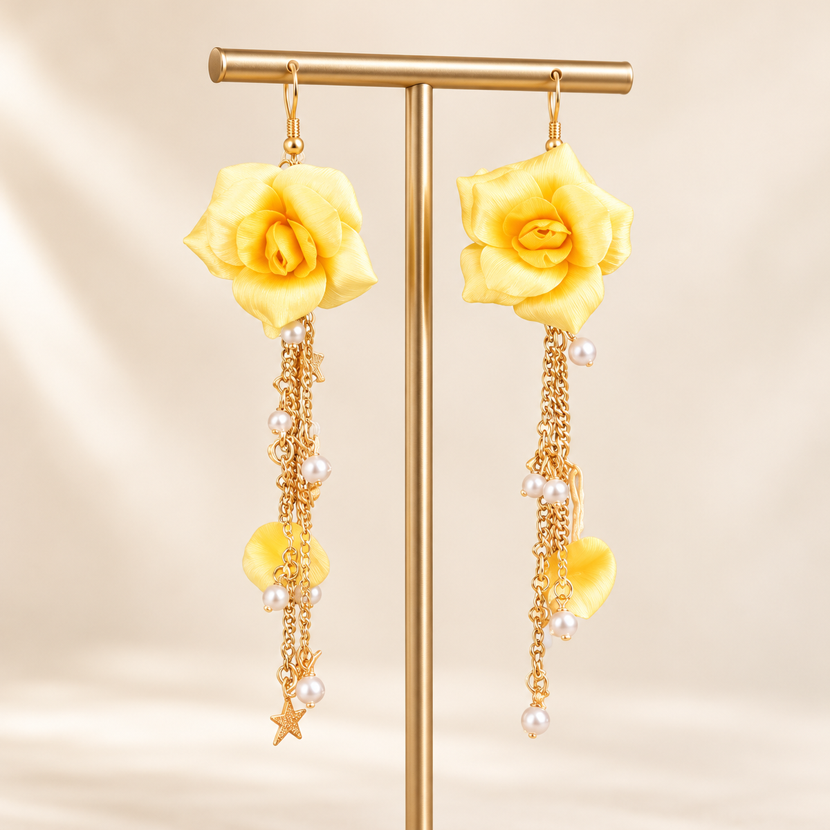 Yellow Rose Ronghua Tassel Earrings — photo 4