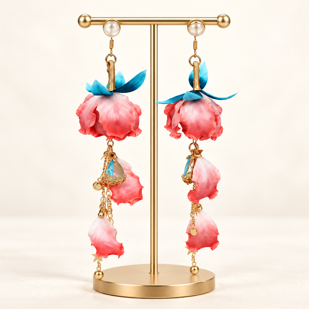 Pink Peony Ronghua Tassel Earrings — photo 4