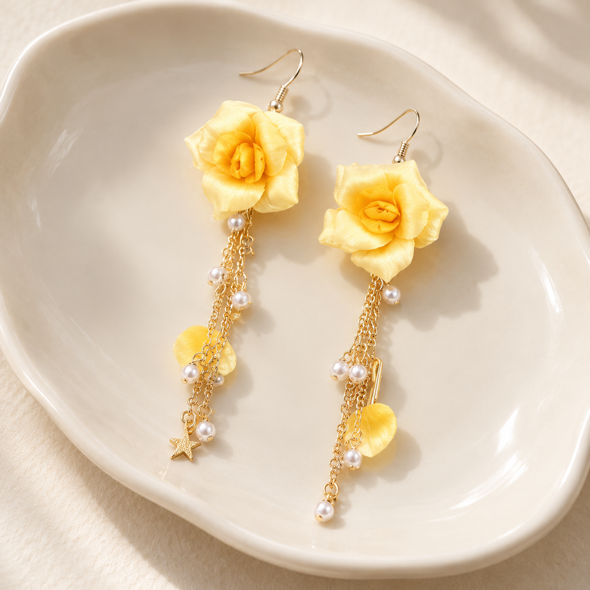 Yellow Rose Ronghua Tassel Earrings — photo 5