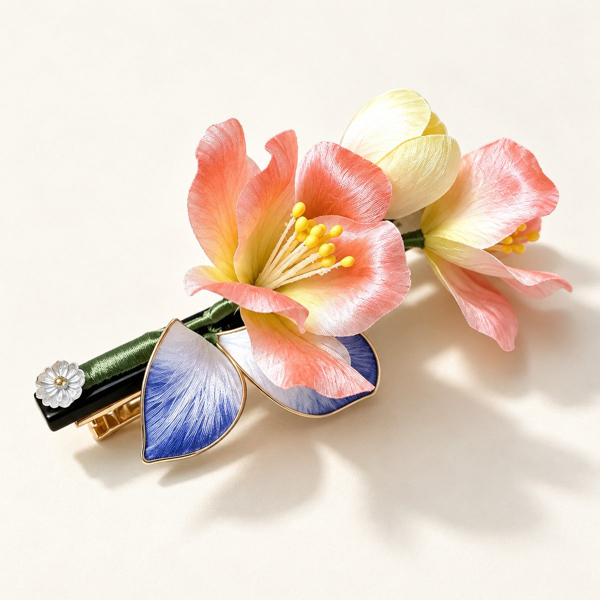 Coral blossom Ronghua hair clip product view