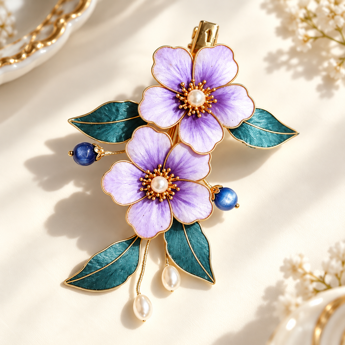 Purple blossom Ronghua hair clip Zitang — photo 6