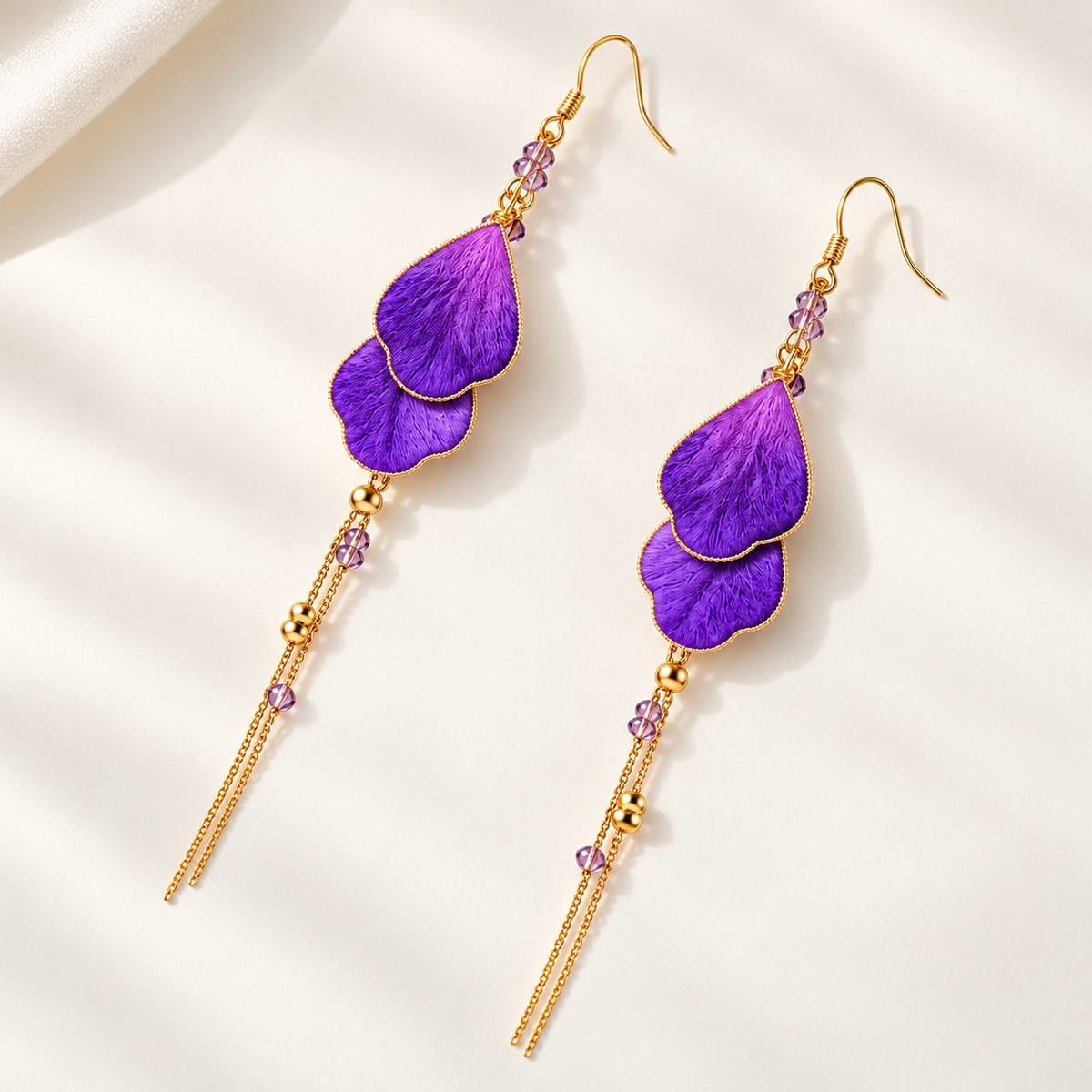 Purple Mandala Ronghua Drop Earrings — photo 6