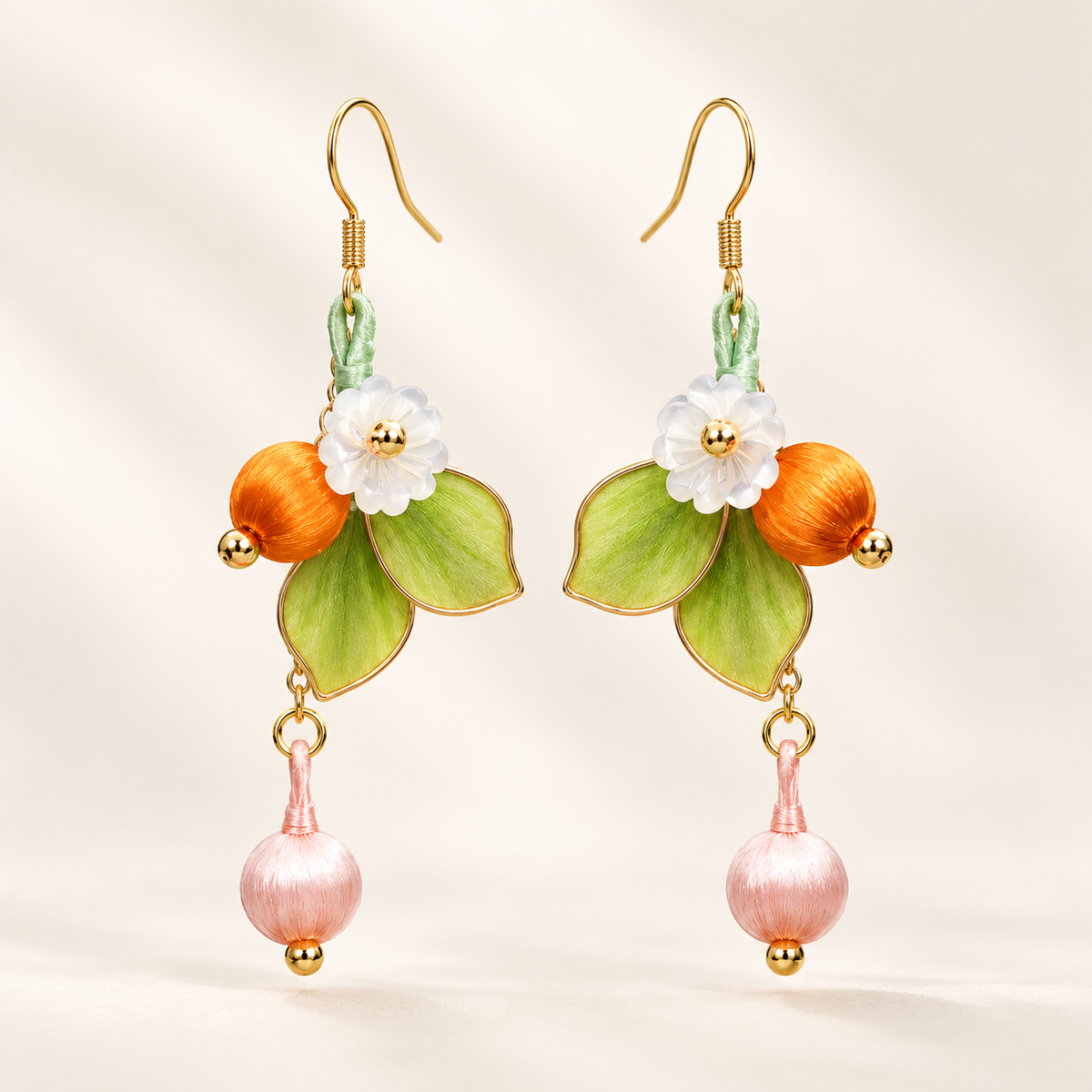 Qingguang forest blossom Ronghua drop earrings product front view