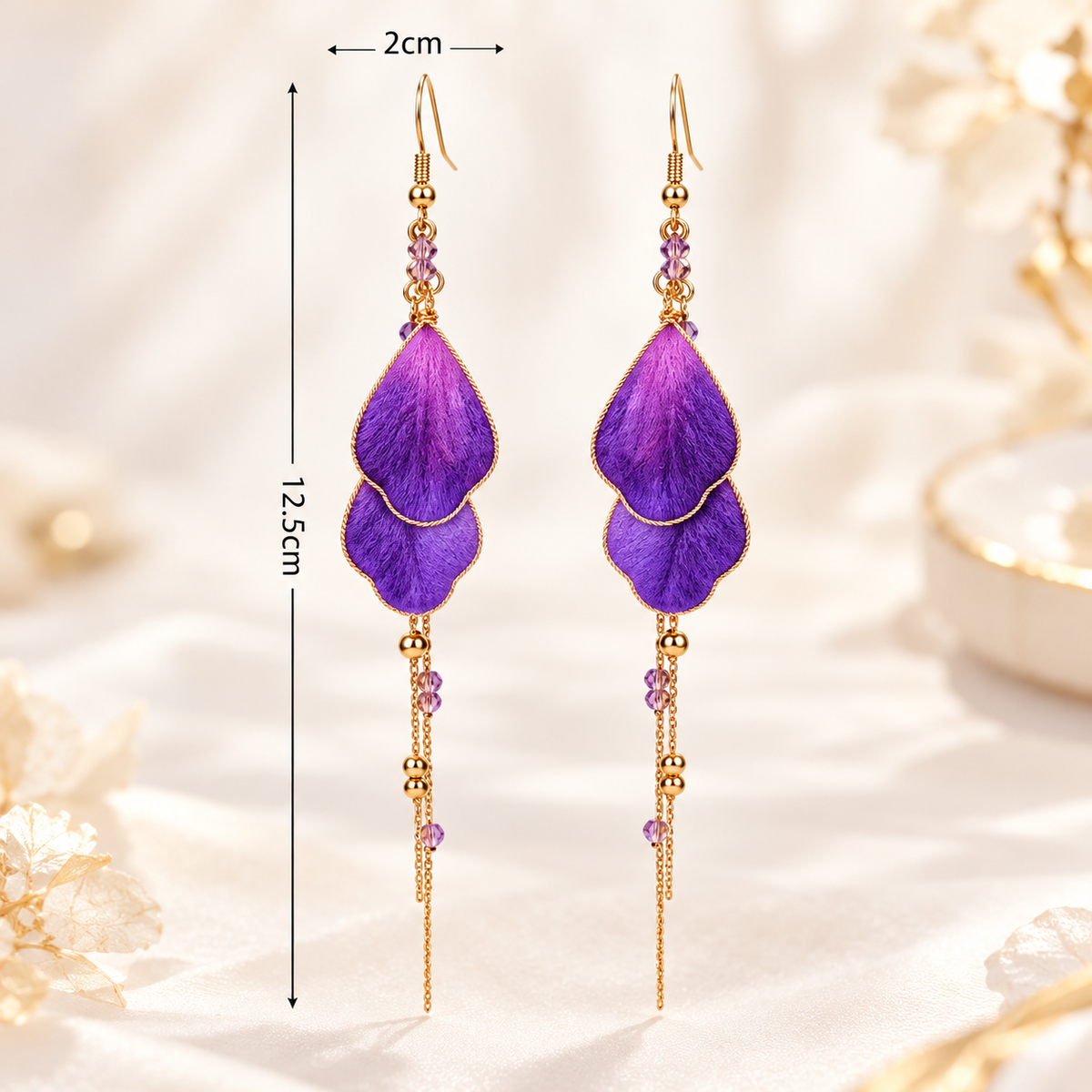 Purple Mandala Ronghua Drop Earrings — photo 8