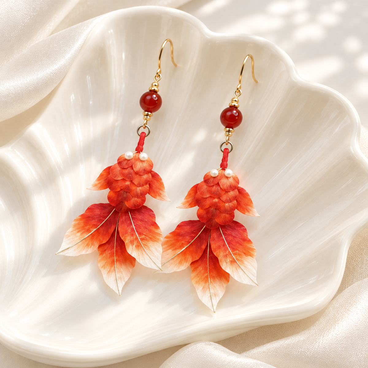 Red Koi Ronghua Drop Earrings — photo 8