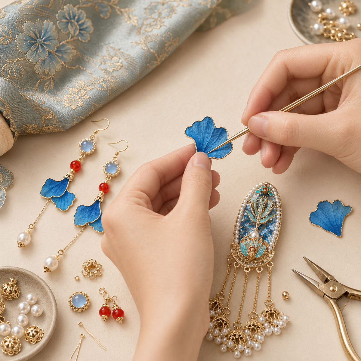 Close-up of handcraft construction used to explain CLMADE making techniques