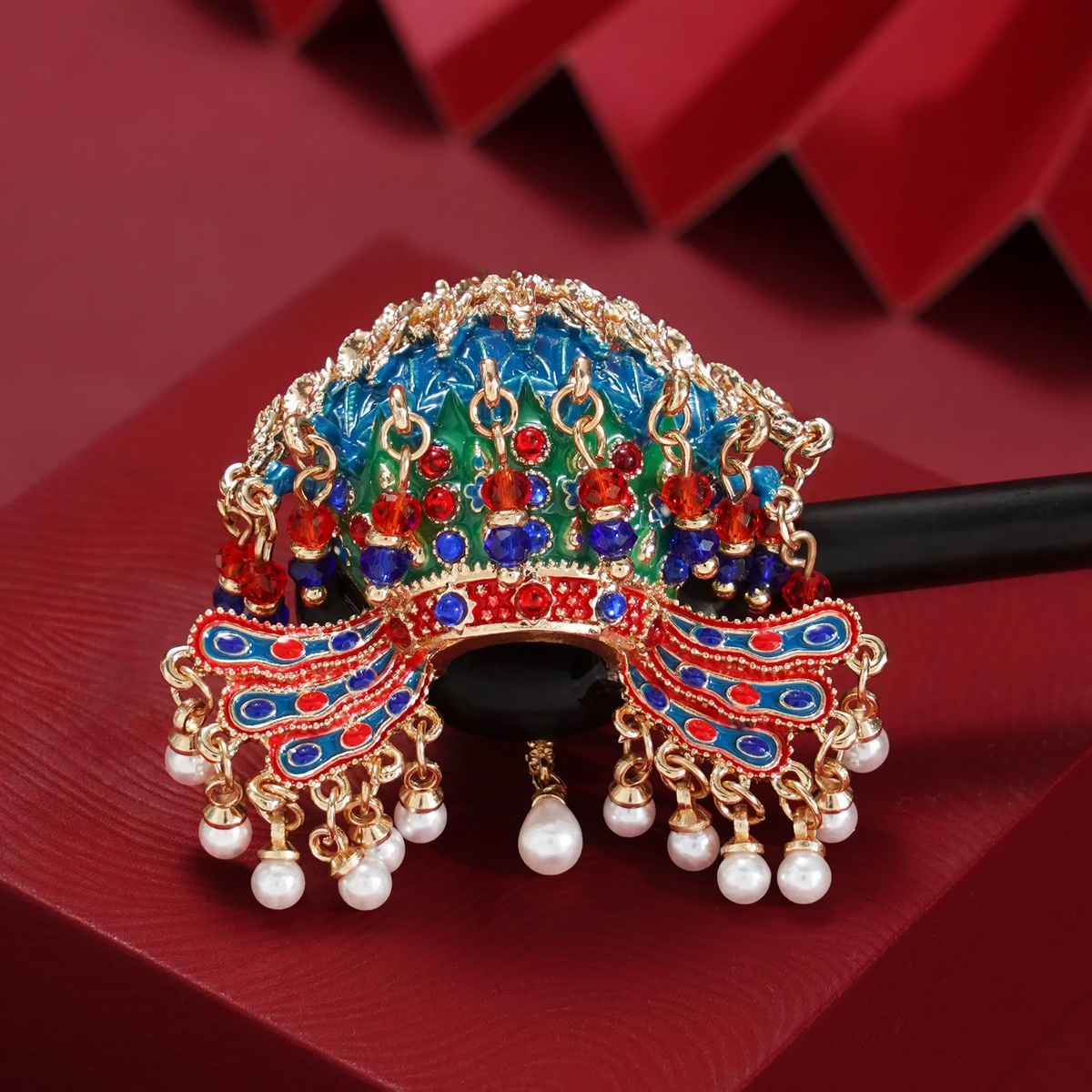 Nine Dragons Nine Phoenixes Crown Hairpin side detail