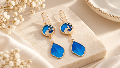 Ronghua earring making and finished product details, reframed in 16:9.